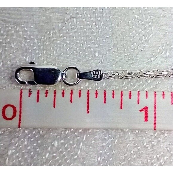 Italian 925 Wheat Chain And 2 Stone/Glass Discs 7" Chain Bracelet - Picture 11 of 12